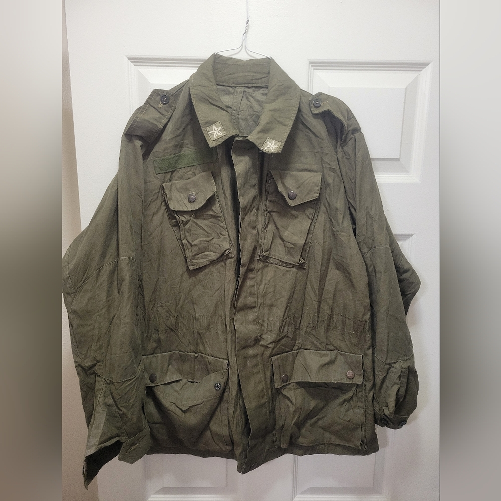 Vintage Italian Military Field Jacket Mens Lightweight Army Combat Olive L